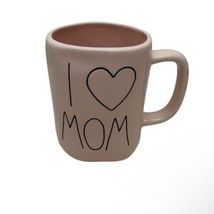 Rae Dunn I Love Mom Mug Pink Ceramic Coffee Cup